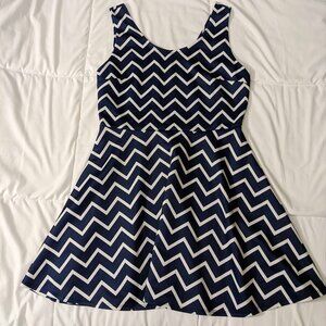 No Boundaries Navy Geometric Summer Dress, XL